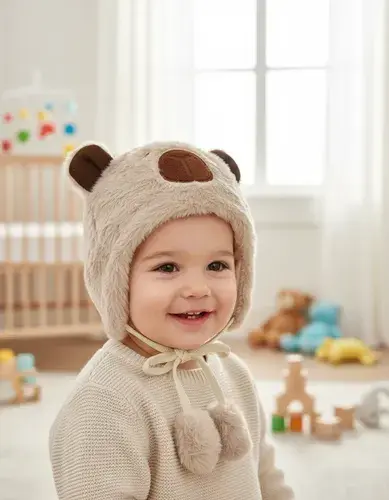 Gorro Gorrito Para Bebé Abrigado Super Suve Capybara Soft 9