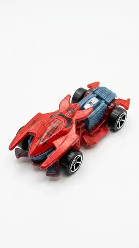 Autito Metalico Spiderman 7cm Escala1:64 Hombre Araña Marvel Spiderman Rojo Y Azul
