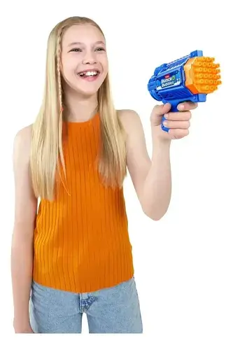 Pistola De Burbujas Motorizada Mini Zuru Lanzador Burbujero Azul 2