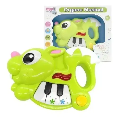 Mini Piano Bebé Musical Didáctico Animales Poppi Baby Color Conejito Verde