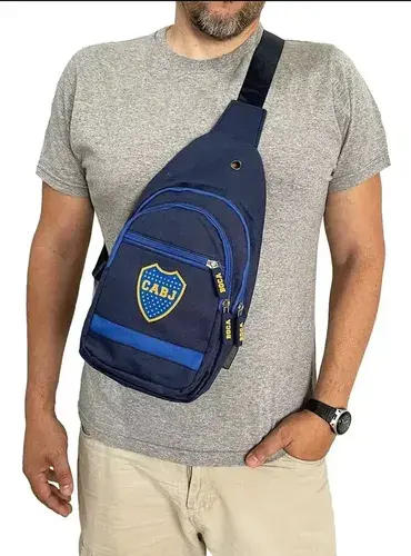 Bolso Morral Bandolera Riñonera Boca Juniors Reforzado Facha Boca Juniors Boca Clasico Azul 7