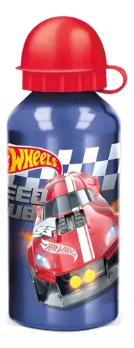 Botella De Aluminio Hot Wheels 400 Ml Agua Bebidas Verano Azul 7