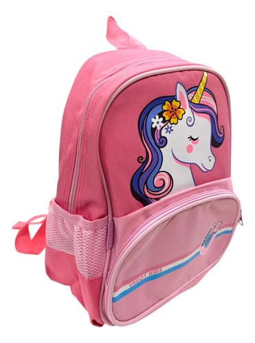 Mochila Infantil Jardin Unicornio Rosa Nena Escolar Colonia 2