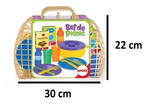 Canasta Set De Picnic Juego Infantil Cocina Accesorios Antex 2