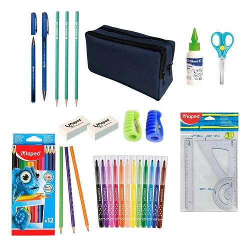 Combo Utiles Escolares + Cartuchera Kit Primaria Completo 3