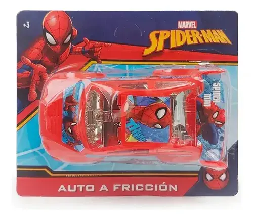 Auto A Friccion Spiderman Marvel Juguete Original Licencia Spiderman Azul 3