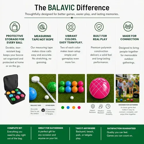 Juego Bochas Balavic 8 Bolas Resina Con Bolsa Y Accesorios Negro 6