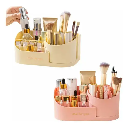 Organizador Maquillaje Porta Brochas Giratorio Cosmeticos 14
