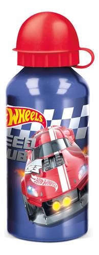 Botella De Aluminio Hot Wheels 400 Ml Agua Bebidas Verano Azul 2