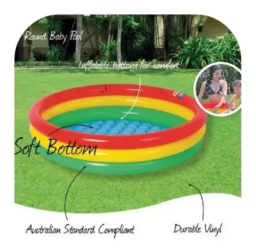 Pileta Inflable Infantil Bebes Niños Colorida Piso Inflable Rojo Amraillo Verde 2