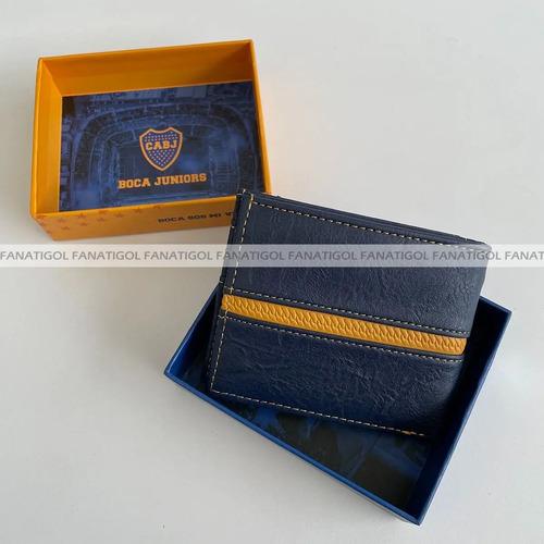Billetera Boca Juniors Licencia Oficial Con Pin Metálico Azul/amarillo 5