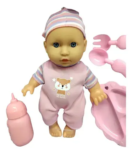 Bebote Tiny Baby Hora De Comer Set Muñeca Con Accesorios 4