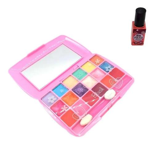 Mi Primer Set De Maquillaje Portatil Espejo Esmalte Niñas 3