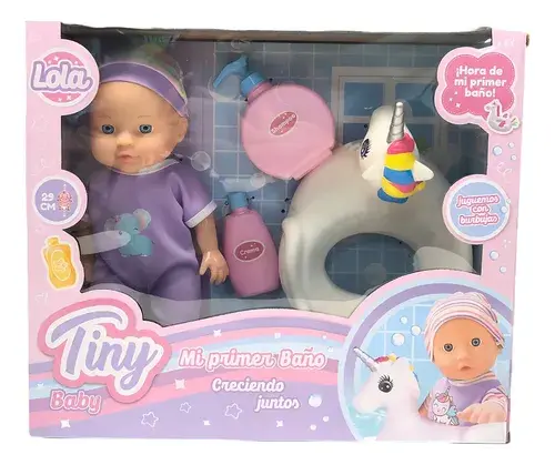 Tiny Bebote Mi Primer Baño Con Accesorios Unicornio Muñeca