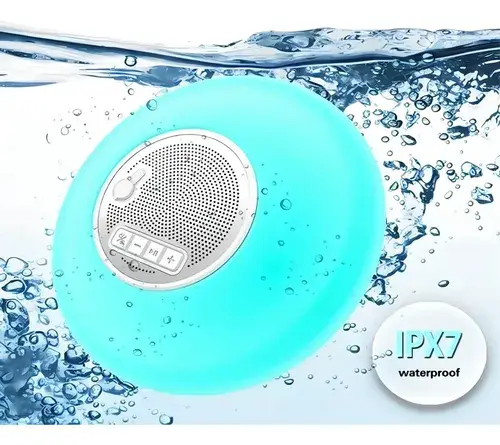 Parlante Bluetooth Portátil Sumergible Luz Led Great Tech Mod 1158 Blanco
