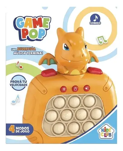 Game Pop Con Sonido 4 Modos Kids Club Charmander Naranja
