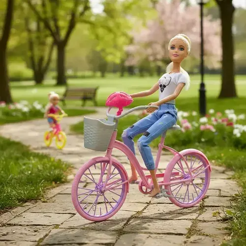 Muñeca Tiny Articulada Bicicleta 2 Muñecas Nena