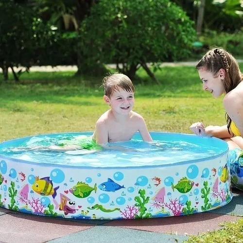 Pileta Rigida Infantil 120x25 Cm Para Niños Y Bebes Premium Pecesitos 4