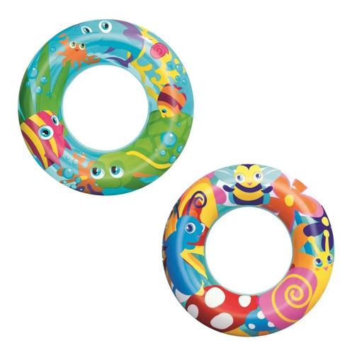 Aro Inflable Bestway 36013 Flotador Celeste De Animales 56cm 6