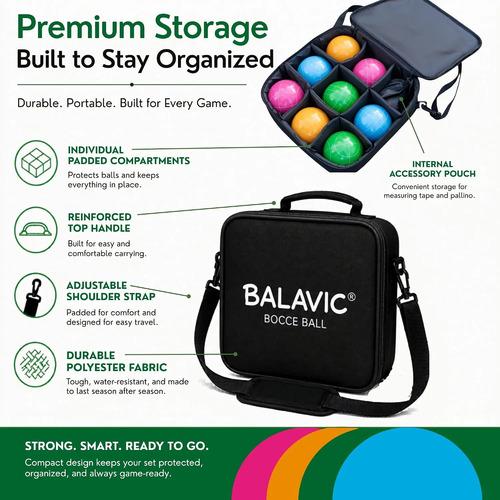 Juego Bochas Balavic 8 Bolas Resina Con Bolsa Y Accesorios Negro 2
