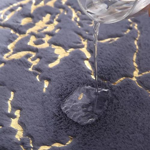 Alfombra De Baño Tipo Marmol Piel Suave Antideslizante Fino 5
