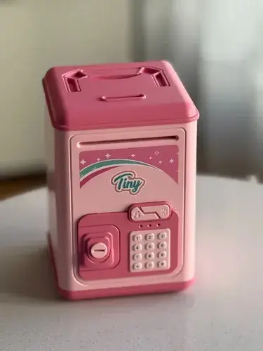 Caja Fuerte Infantil Juguete Alcancia Luz Sonido Tiny Niñas Rosa 3