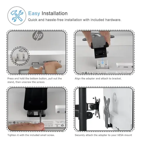 Adaptador Vesa Ifcase Para Monitores Hp 22  A 27  Negro Negro 6