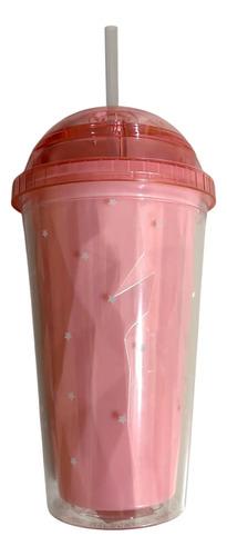Vaso Acrilico Doble Pared Transparente Con Frases 450ml 10
