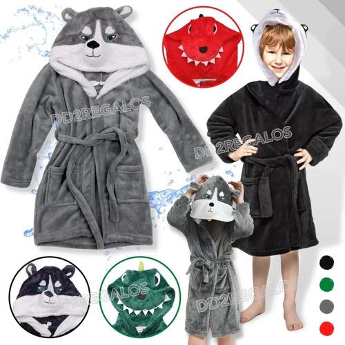 Bata Pijama Niños Infantil Microfibra Unicornios Dinosaurios 5