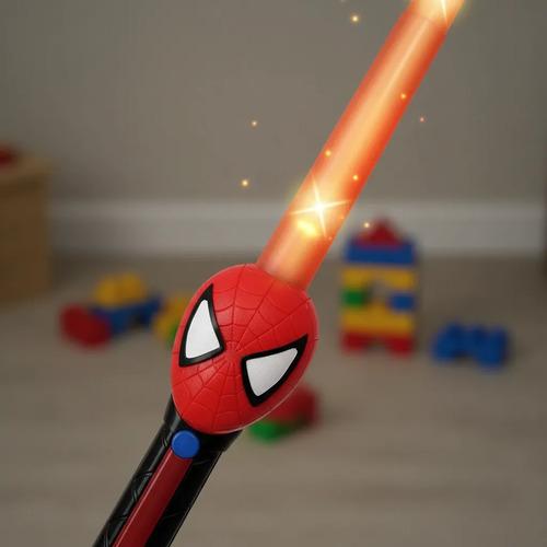 Espada De Juguete Spidey Spiderman Roja 40cm Con Luz Y Sonid Rojo 6