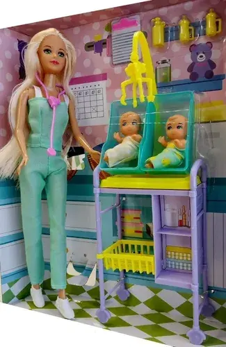 Muñeca Kiara Pediatra Doctora Con 2 Bebes Y Accesorios Poppi 4
