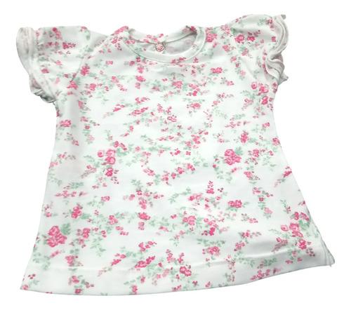 Conjunto Bebe Beba Remera Pollera Con Flores Algodón Premium 2