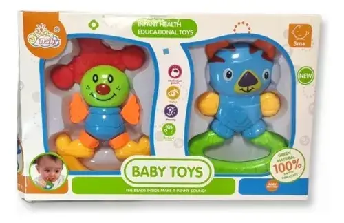 Set 2 Sonajeros Multisensoriales Sebigus Tigre Payaso Bebé 0-24 Meses Multicolor Personajes