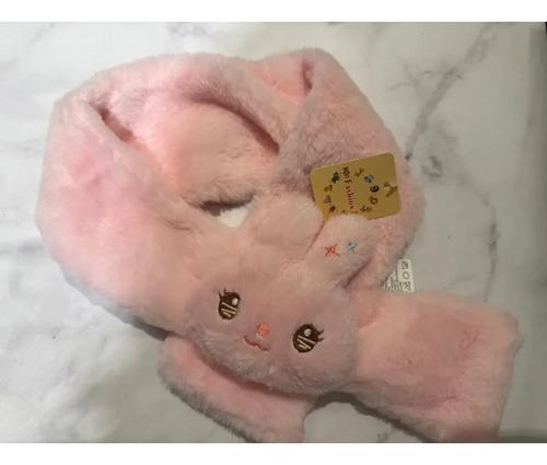 Bufanda Para Niños Peluche Abrigada Invierno Conejo Abrigo 8