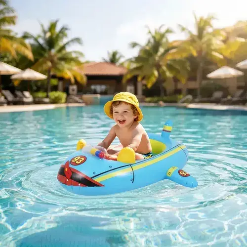 Bote Inflable Salvavidas Coche Policia Flotador Pileta Playa Avion