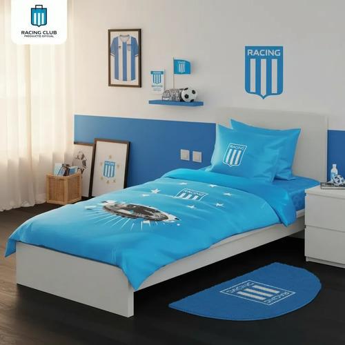Juego De Sabana De Futbol Racing Club Twin Size Licencia Ofi 8