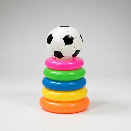 Aros Apilables Eje Con Pelota Bebe Juego Didactico Infantil Multicolor 4