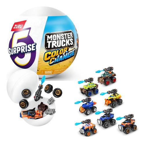 Capsula De 5 Sorpresas Monster Trucks Cambia Color 9