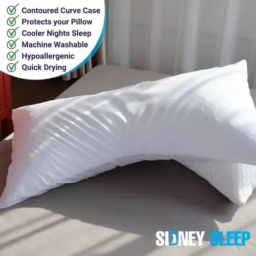 Funda Almohada Curva Queen Sidney Sleep Microfibra Cierre Blanco 3