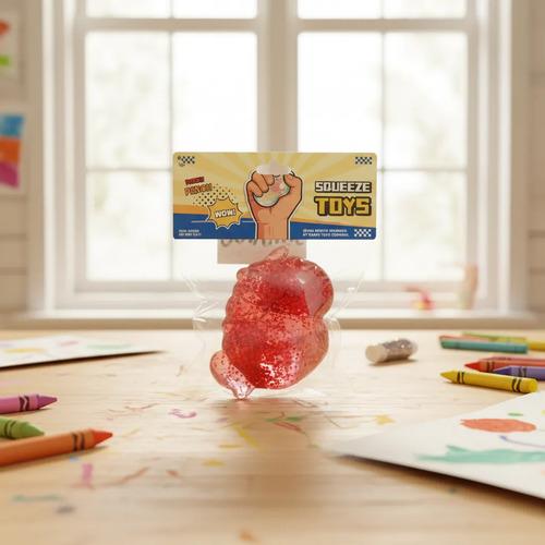 Squishy Unicornio Con Brillitos Antiestres Relajante Rojo