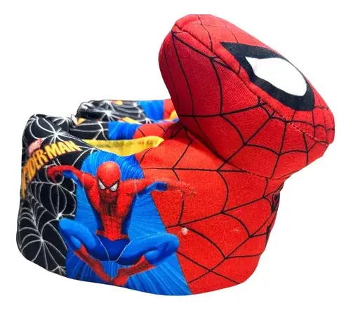 Pantuflas Spider Araña Chicos Infantiles Polar Dibujos Azul Y Rojo Spider Adaptable 25 Al 32