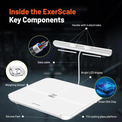 Balanza Digital Exerscale Imc Grasa 8 Electrodos Bluetooth Blanco 6
