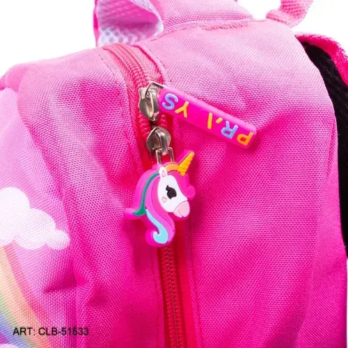 Combo Mochila + Cartuchera Escolar Unicornio Castillo Nena 2