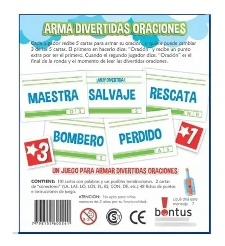 Arma Divertidas Oraciones Juego De Cartas Didactico Bontus 2