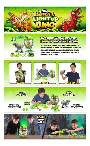 Smashers Mega Jurassic Light Up Dino (t-rex) Huevo Sorpresa 12