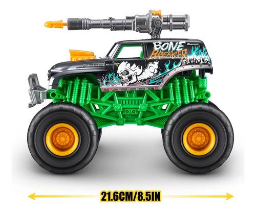 Zuru Metal Machines Monster Truck Wars Vehículo Luz Y Sonido Color Verde Personaje Bone 7