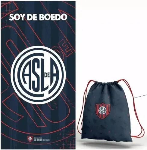 Toallon Futbol Microfibra 70x150 Y Mochila San Lorenzo 3