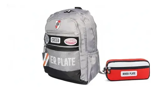 Combo Set Mochila Reforzada + Cartuchera Escolar River Plate