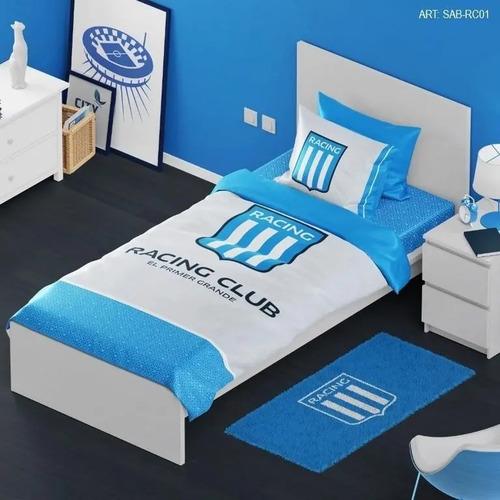 Juego De Sabana De Futbol Racing Club Twin Size Licencia Ofi 3
