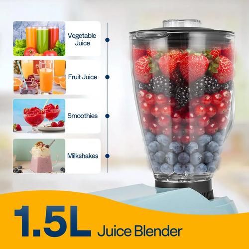 Vivohome Batidora 3 En 1 De Pie Multifuncional Con Tazón Celeste 60 Hz 7
